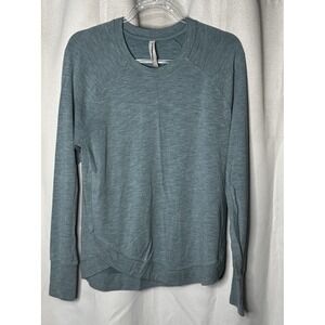 Athleta Mindset Crew neck Sweatshirt heathered turquoise blue women's M